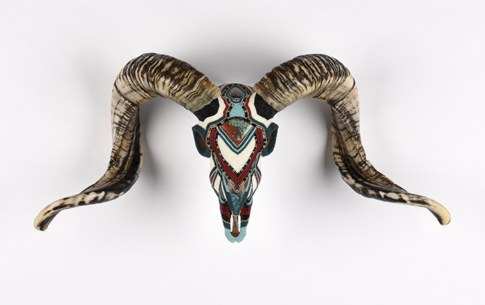 Beaded Ram Skull Ovis Sunrise