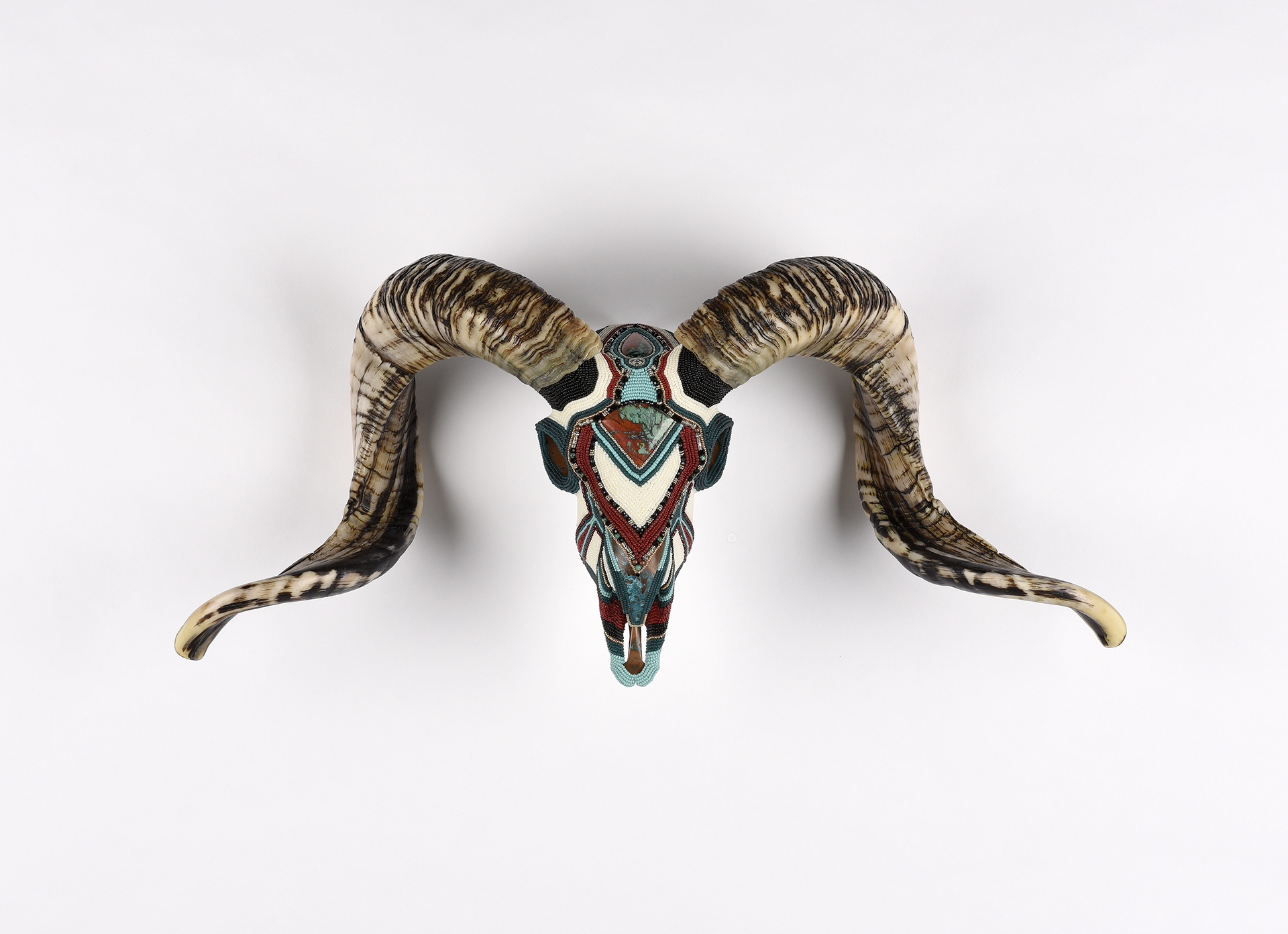 Maria D'Souza Beaded Skull Art