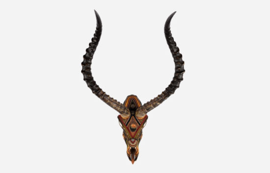 Copper Impala Beaded Skull Art